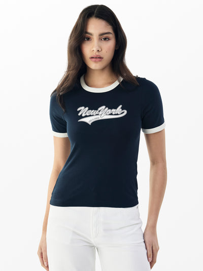 rag & bone women's Salute rb NY Mica Ringer Tee WCC25PT033MI35 front view