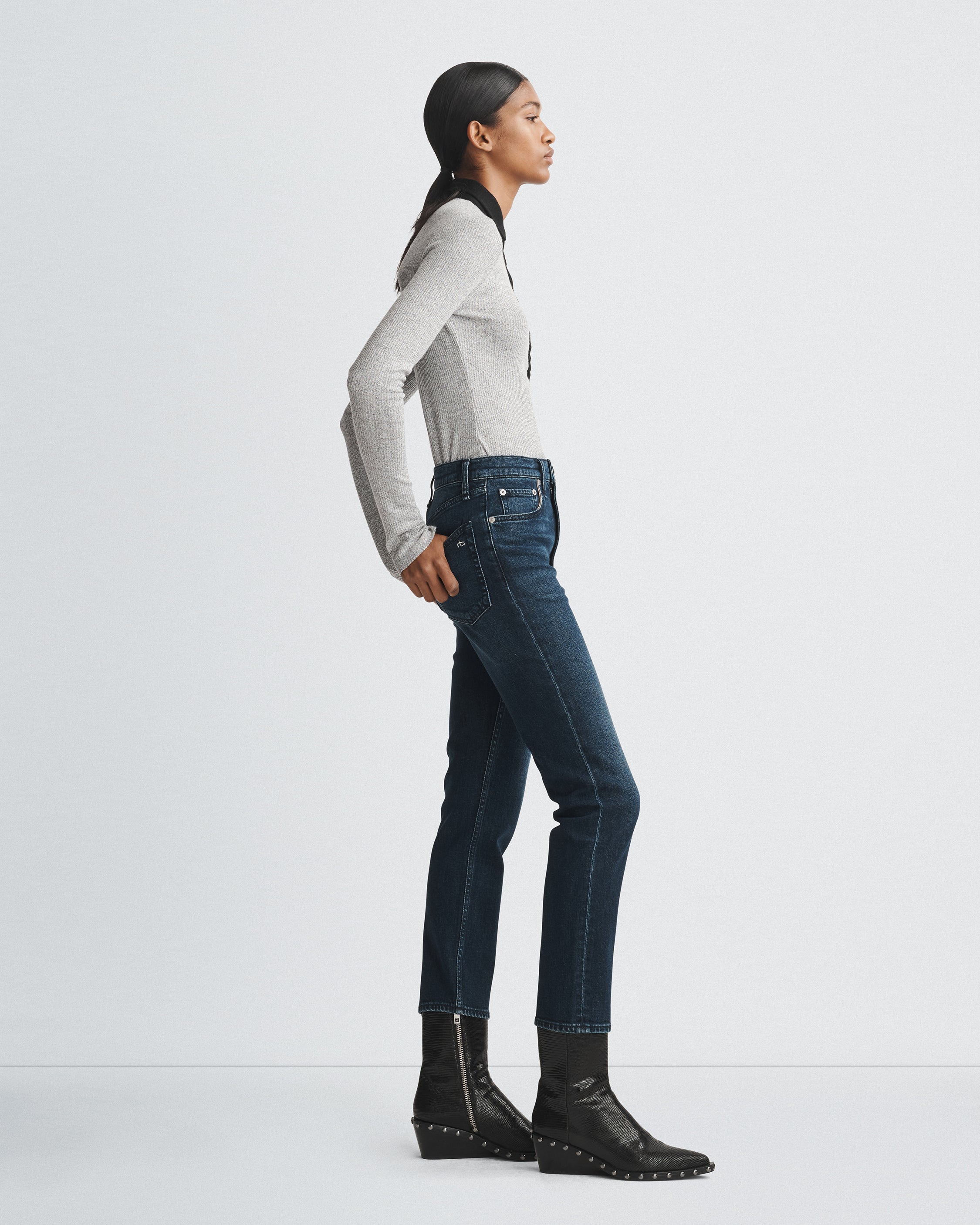 【関税込み】rag & bone ブルー Wren スリムジーンズ Flexi Wren Slim Jean - Mack | rag & bone