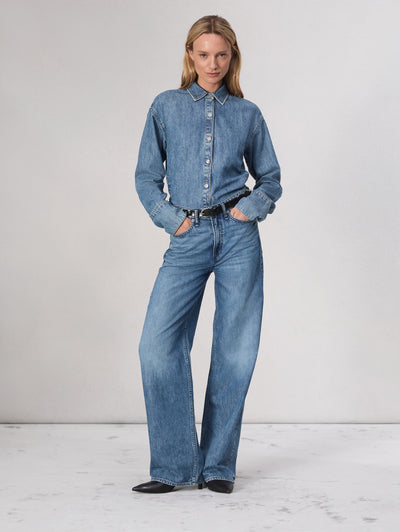Rag & Bone Featherweight Logan Wide-Leg Jean Front View