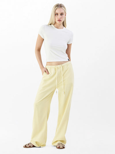 rag & bone women's Pastel Yellow Logan Wide-Leg Beach Pants WDD25S7009UFPY full view