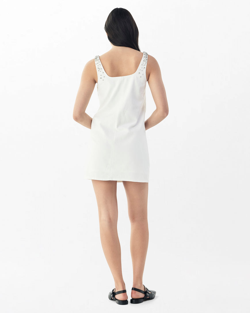 White Jewel Kimmie Embellished Denim Mini Dress | rag & bone White Jewel Kimmie Embellished Denim Mini Dress | rag & bone