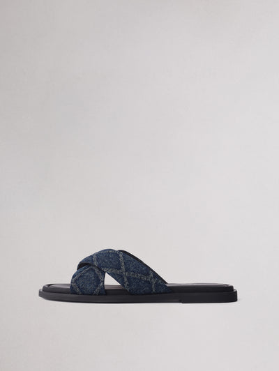 Rag & Bone Geo Denim Strap Sandal Front View