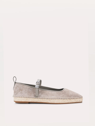 rag & bone women's Warm Sand Spire Suede Mary Jane Espadrilles WFF25PF1006SU6 side view