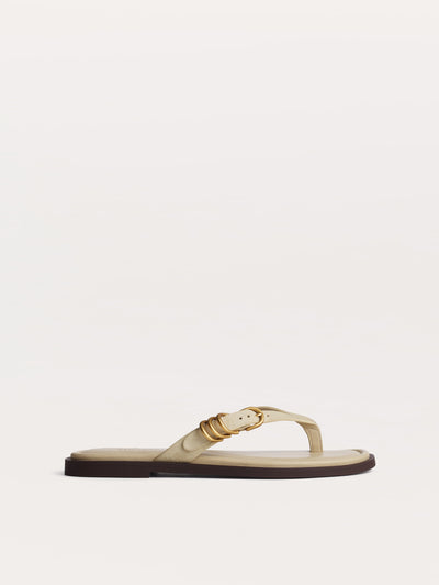 rag & bone women's Macadamia Gia Suede Flip Flops WFF25SF1003SU03 side view