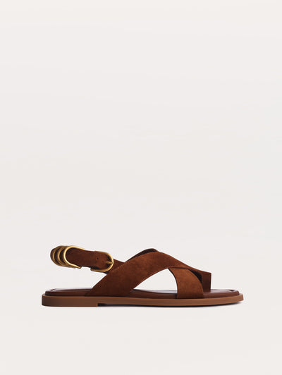 rag & bone women's Umber Gia Suede Crossover Sandals WFF25SF1004SU04 side view