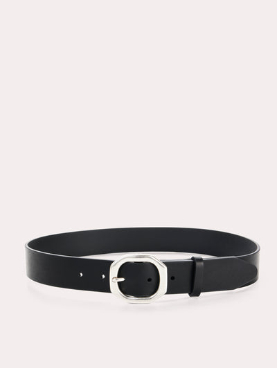 rag & bone women's Black Audrey Leather Belt WJW24FB1032LE32 front view