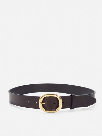 rag & bone women's Dark Espresso Audrey Leather Belt WJW24FB1032LE32 front view